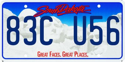 SD license plate 83CU56