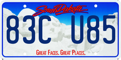 SD license plate 83CU85