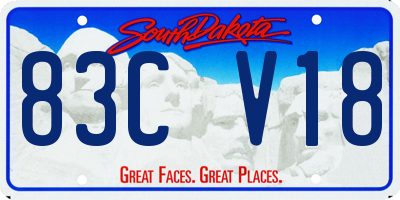 SD license plate 83CV18
