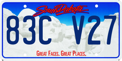 SD license plate 83CV27
