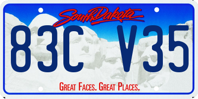 SD license plate 83CV35