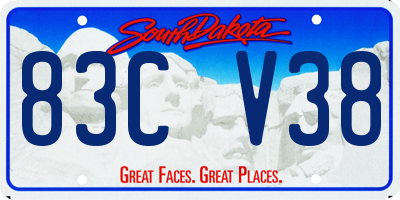 SD license plate 83CV38