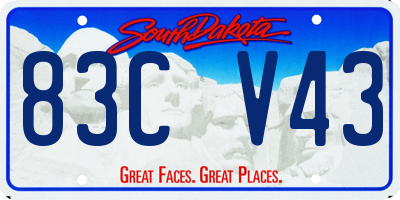 SD license plate 83CV43