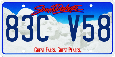 SD license plate 83CV58