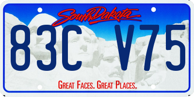 SD license plate 83CV75