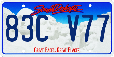 SD license plate 83CV77