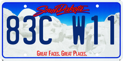 SD license plate 83CW11