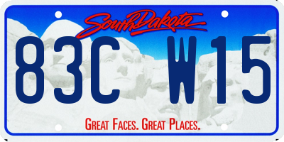 SD license plate 83CW15