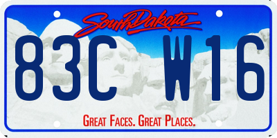 SD license plate 83CW16