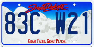 SD license plate 83CW21