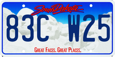 SD license plate 83CW25