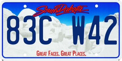 SD license plate 83CW42