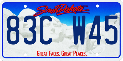 SD license plate 83CW45