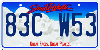 SD license plate 83CW53
