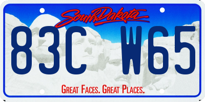 SD license plate 83CW65