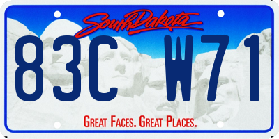 SD license plate 83CW71