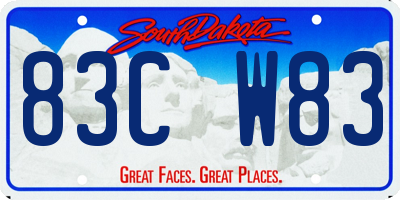 SD license plate 83CW83