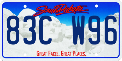 SD license plate 83CW96