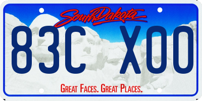 SD license plate 83CX00