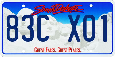 SD license plate 83CX01