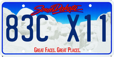 SD license plate 83CX11