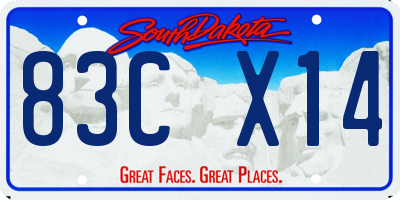 SD license plate 83CX14