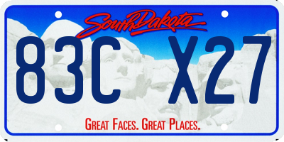 SD license plate 83CX27