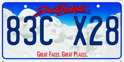 SD license plate 83CX28