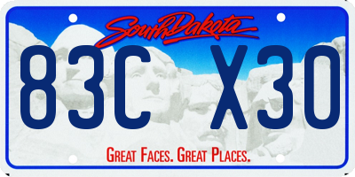 SD license plate 83CX30