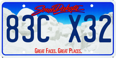 SD license plate 83CX32
