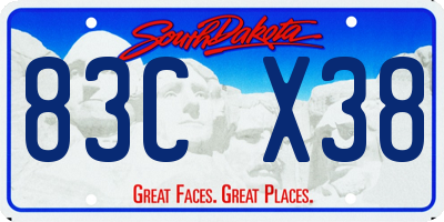 SD license plate 83CX38