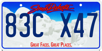 SD license plate 83CX47