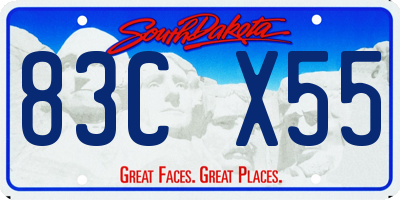 SD license plate 83CX55