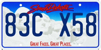 SD license plate 83CX58
