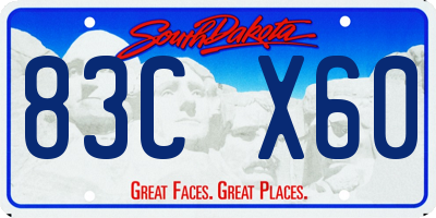 SD license plate 83CX60