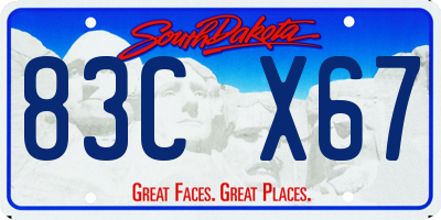 SD license plate 83CX67