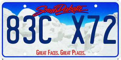 SD license plate 83CX72