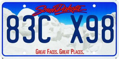 SD license plate 83CX98