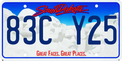 SD license plate 83CY25