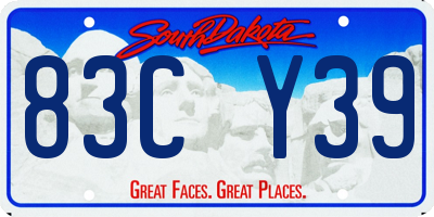 SD license plate 83CY39
