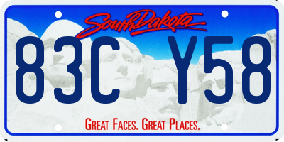 SD license plate 83CY58