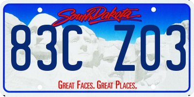 SD license plate 83CZ03
