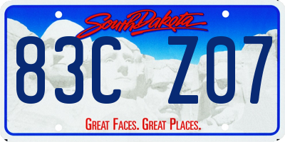 SD license plate 83CZ07