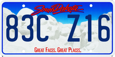SD license plate 83CZ16