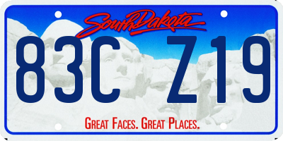 SD license plate 83CZ19