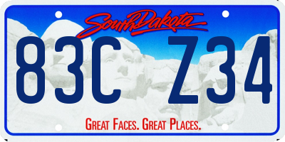 SD license plate 83CZ34