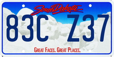 SD license plate 83CZ37