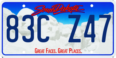 SD license plate 83CZ47
