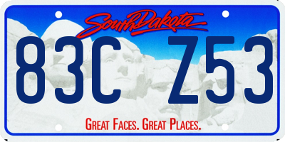 SD license plate 83CZ53