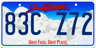 SD license plate 83CZ72
